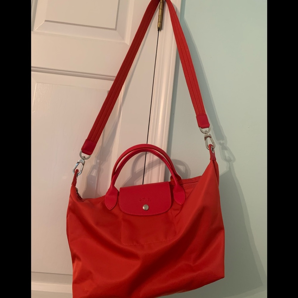 Red Longchamp with Removable Strap